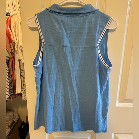 Talbots women’s blue sleeveless golf polo, large - Picture 2 of 3